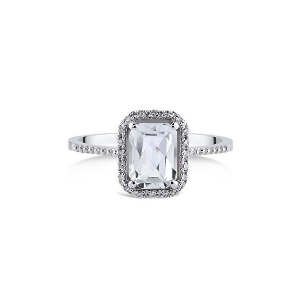 1,00 Karat Pırlanta Topaz Yüzük
