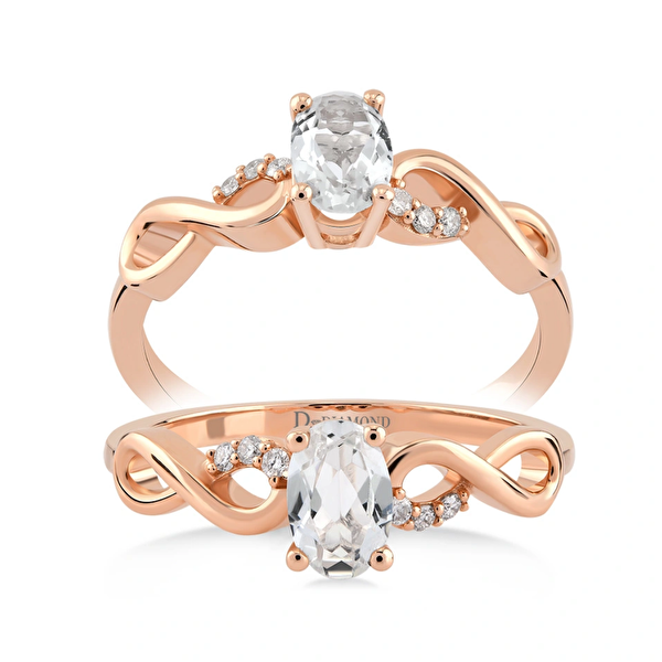 0,44 Karat Pırlanta Topaz Yüzük Ddiamond