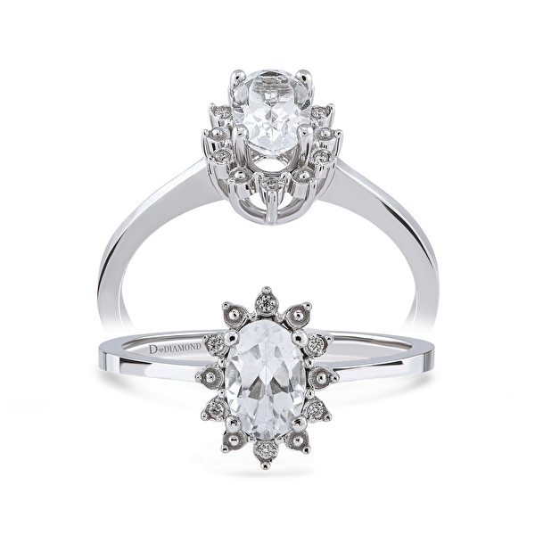 0,65 Karat Pırlanta Topaz Yüzük Ddiamond