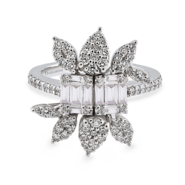 0,98 Karat Pırlanta Baget Tasarım  Yüzük 