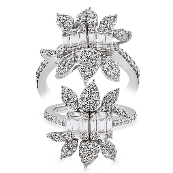 0,98 Karat Pırlanta Baget Tasarım  Yüzük 