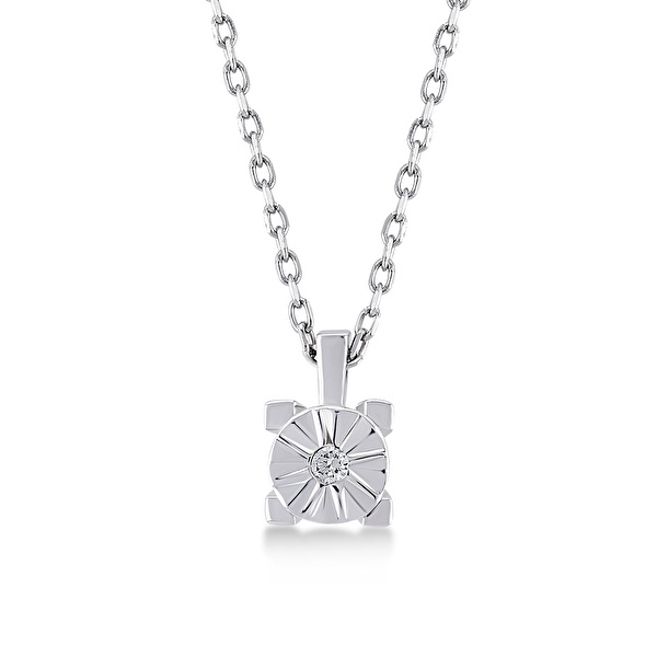 0,02 Karat Pırlanta Tektaş Kolye Ddiamond