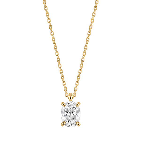 0,30 Karat Pırlanta Tektaş Oval Kolye Ddiamond