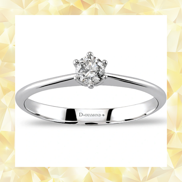 0,12 Karat Tektaş Pırlanta Yüzük Ddiamond