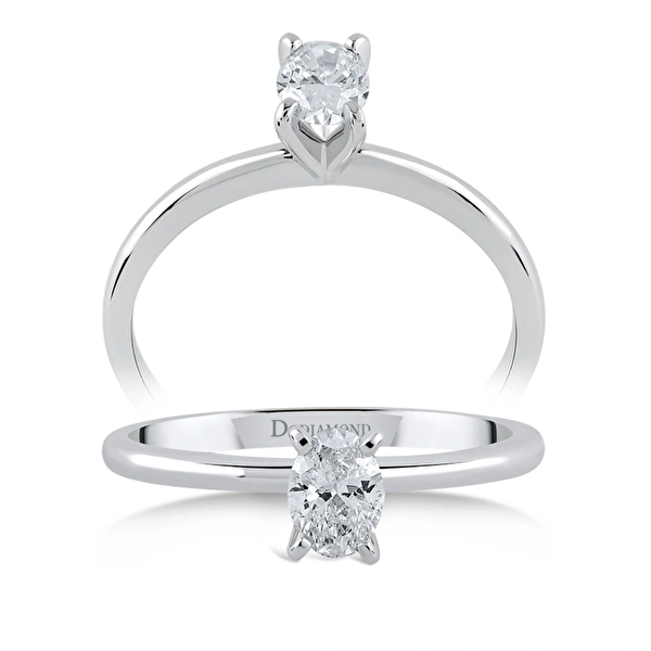 0,35 Karat Oval Tektaş Pırlanta Yüzük Ddiamond
