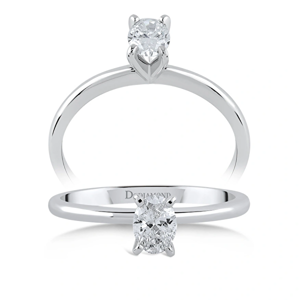 0,45 Karat Oval Tektaş Pırlanta Yüzük Ddiamond