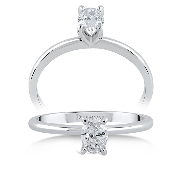 0,50 Karat Oval Tektaş Pırlanta Yüzük Ddiamond