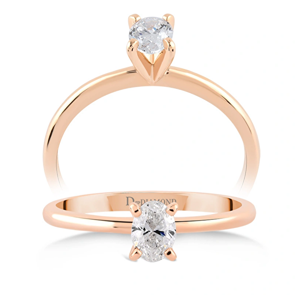 0,20 Karat Oval Tektaş Pırlanta Yüzük Ddiamond