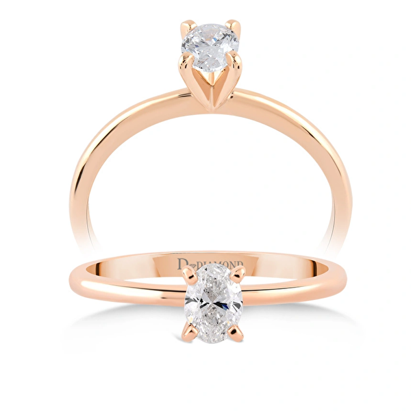 0,35 Karat Oval Tektaş Pırlanta Yüzük Ddiamond