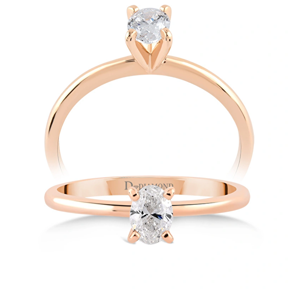 0,40 Karat Oval Tektaş Pırlanta Yüzük Ddiamond
