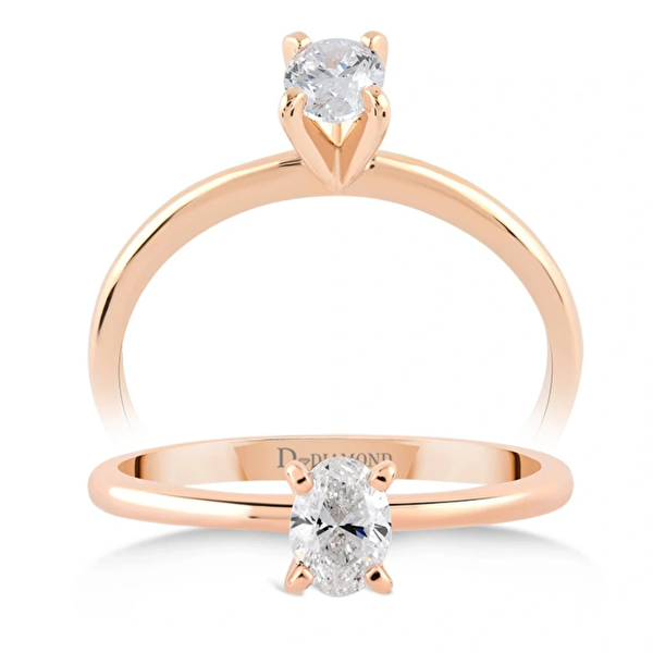 0,45 Karat Oval Tektaş Pırlanta Yüzük Ddiamond
