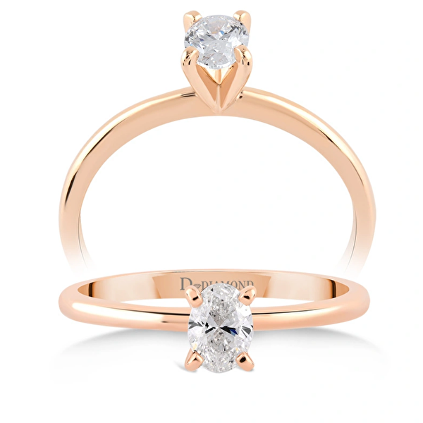 0,50 Karat Oval Tektaş Pırlanta Yüzük Ddiamond