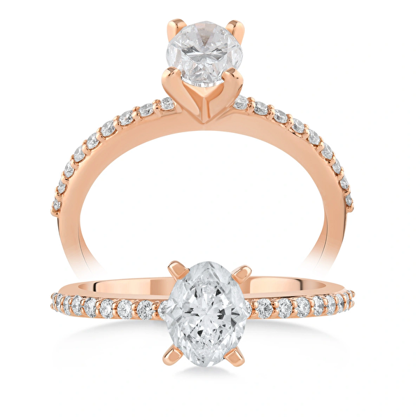 0,65 Karat Oval Tektaş Pırlanta Yüzük Ddiamond