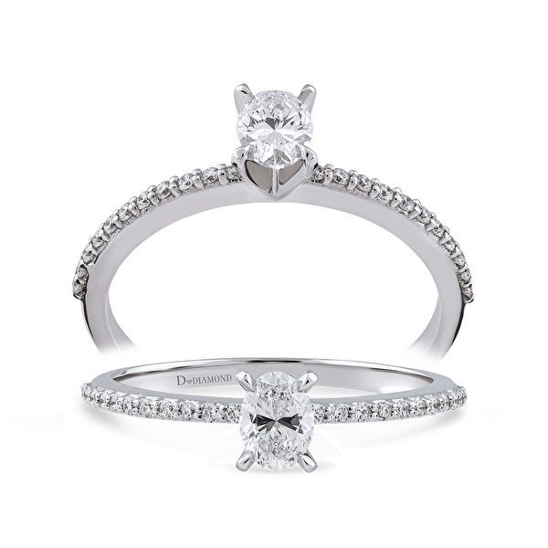 0,35 Karat Oval Tektaş Pırlanta Yüzük Ddiamond