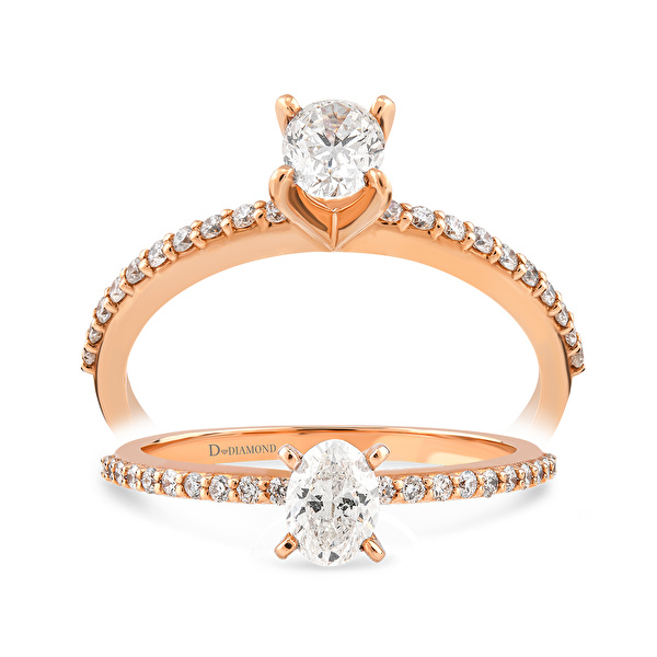 0,44 Karat Oval Tektaş Pırlanta Yüzük Ddiamond