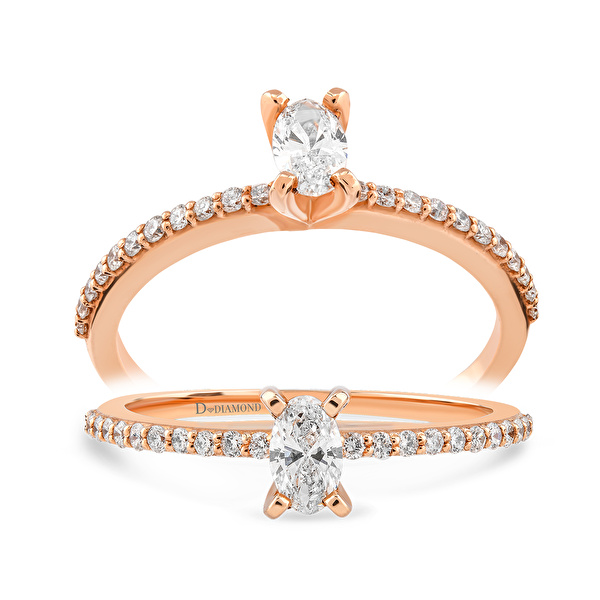 0,34 Karat Oval Tektaş Pırlanta Yüzük Ddiamond