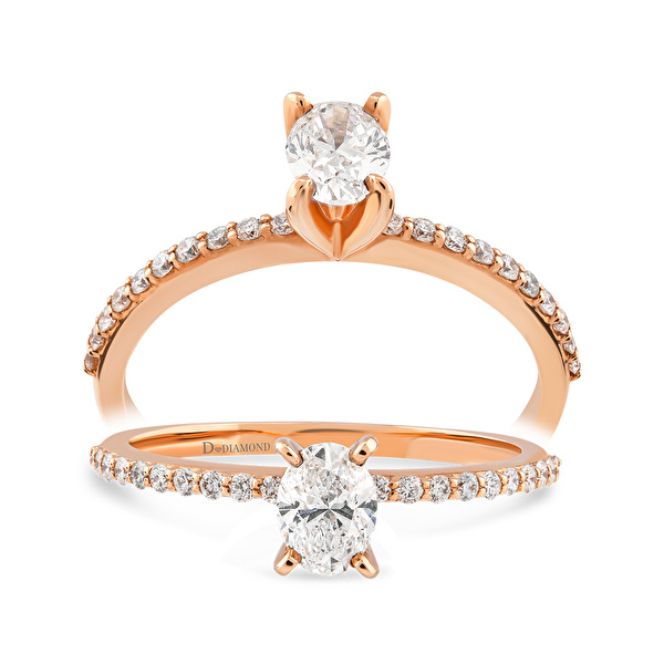 0,55 Karat Oval Tektaş Pırlanta Yüzük Ddiamond