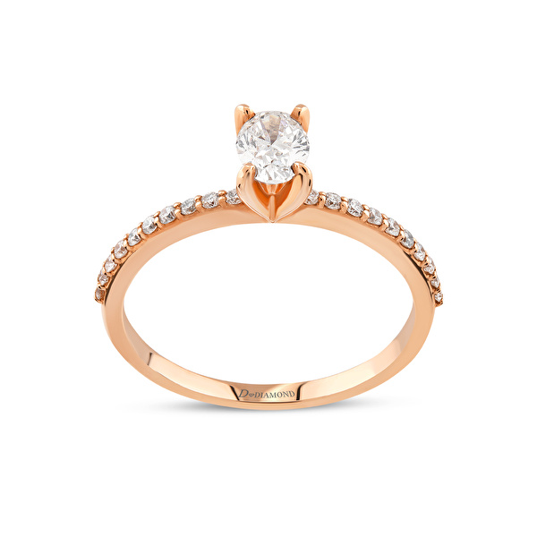 0,55 Karat Oval Tektaş Pırlanta Yüzük