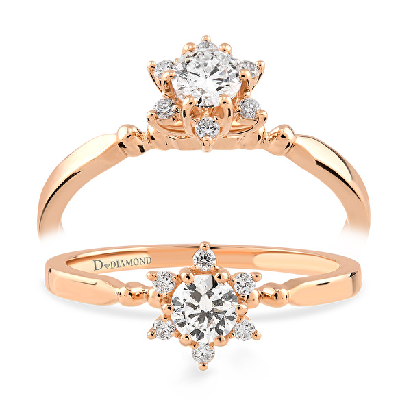 0,26  Karat Lotus Tektaş Pırlanta Yüzük