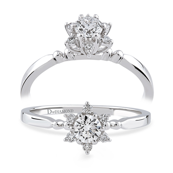 0,26  Karat Lotus Tektaş Pırlanta Yüzük