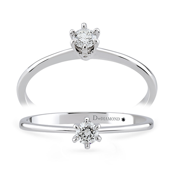 0,10 Karat Tektaş Pırlanta Yüzük Ddiamond