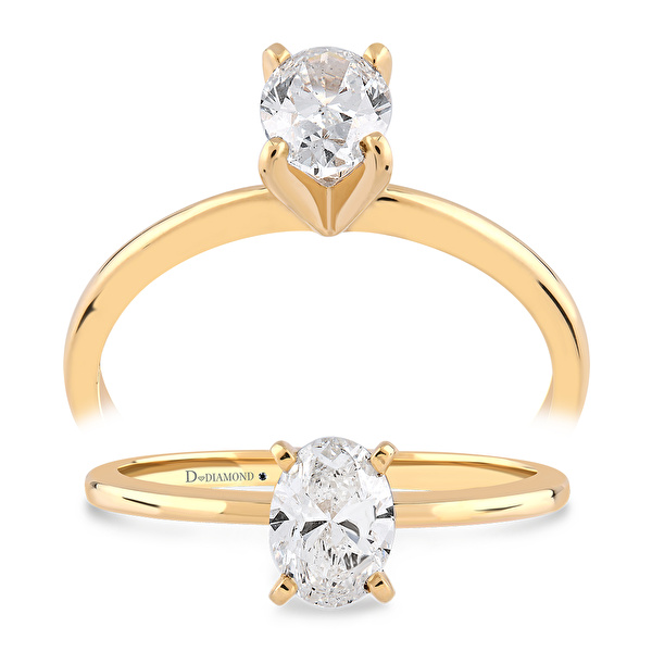 0,50 Karat Oval Tektaş Pırlanta Yüzük Ddiamond