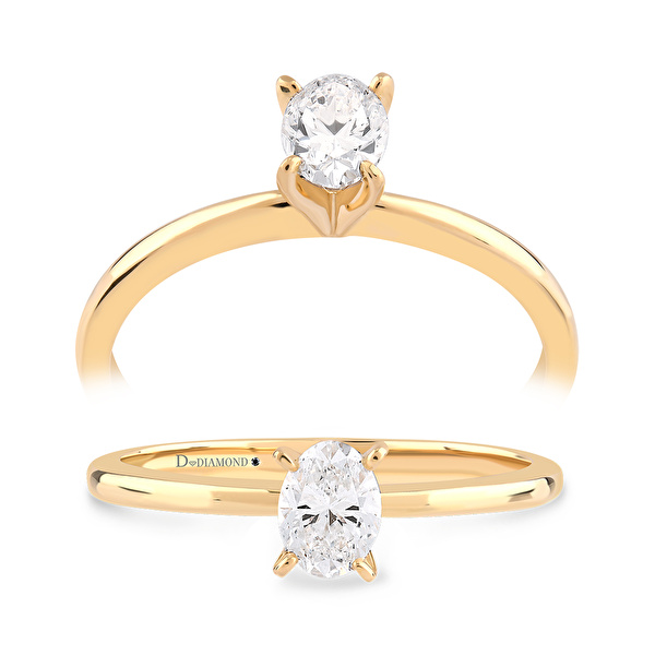 0,30 Karat Oval Tektaş Pırlanta Yüzük Ddiamond