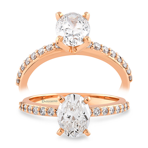 1,20 Karat Oval Tektaş Pırlanta Yüzük Ddiamond