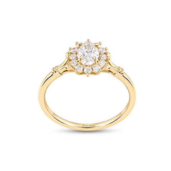 0,58 Karat Oval Vintage Tektaş Pırlanta Yüzük