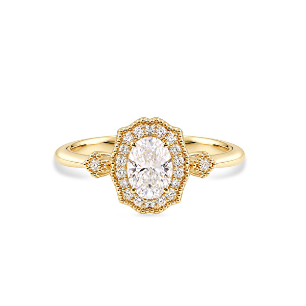 0,58 Karat Oval Vintage Tektaş Pırlanta Yüzük