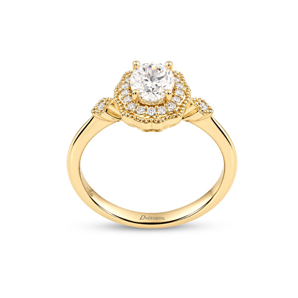 0,58 Karat Oval Vintage Tektaş Pırlanta Yüzük