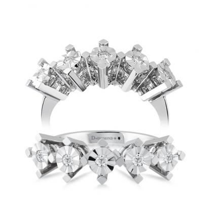 0,10 Karat Pırlanta Beştaş Yüzük