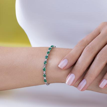 2,35 Karat Pırlanta Zümrüt Bileklik