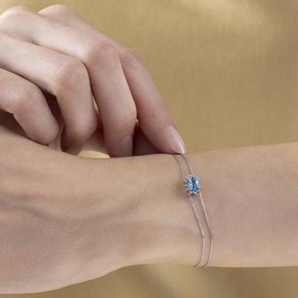 0,47 Karat Pırlanta Topaz Bileklik 