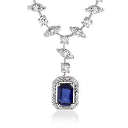 1,70 Karat Pırlanta Safir Kolye