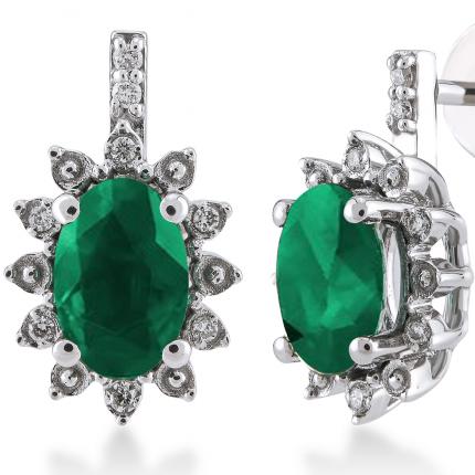 0,65 Karat Pırlanta Zümrüt Küpe