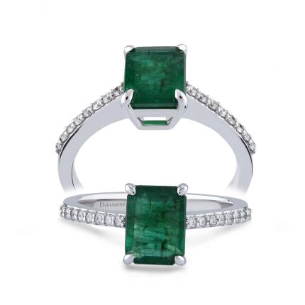 1,15 Karat Pırlanta Zümrüt Yüzük