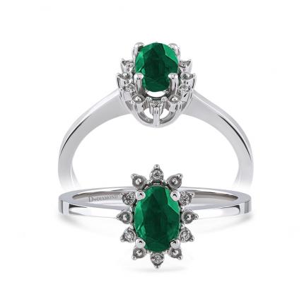 0,32 Karat Pırlanta Zümrüt Yüzük