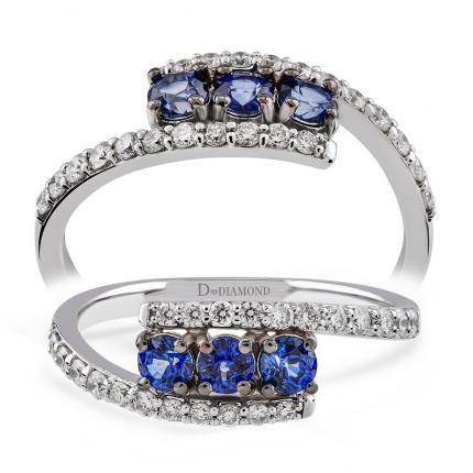 0,62 Karat Pırlanta Safir Yüzük