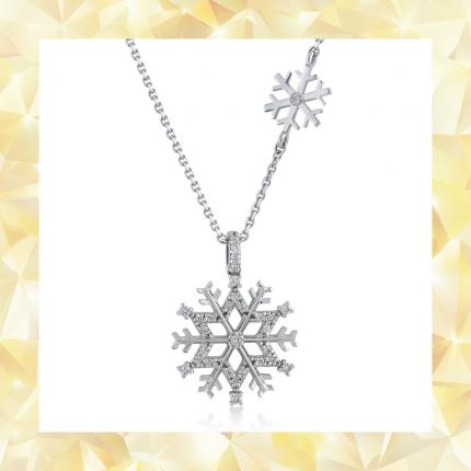 0,12 Karat Pırlanta Kar Tanesi Kolye