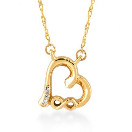 Pırlanta Altın Kalp Sonsuzluk Kolye