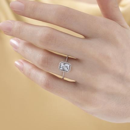 1,00 Karat Pırlanta Topaz Yüzük