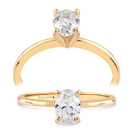 0,50 Karat Oval Tektaş Pırlanta Yüzük