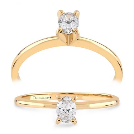 0,18 Karat Oval Tektaş Pırlanta Yüzük