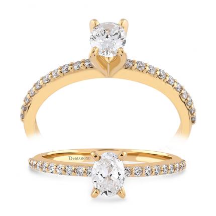 0,45 Karat Oval Tektaş Pırlanta Yüzük